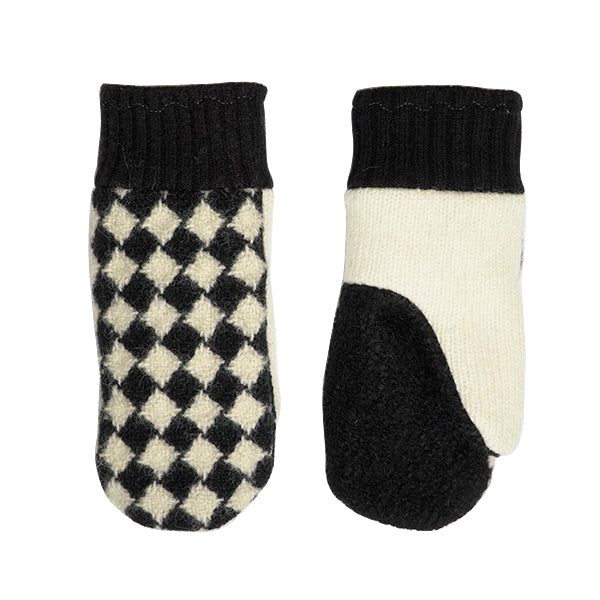 Black And Cream Wool With Wool Cuffs