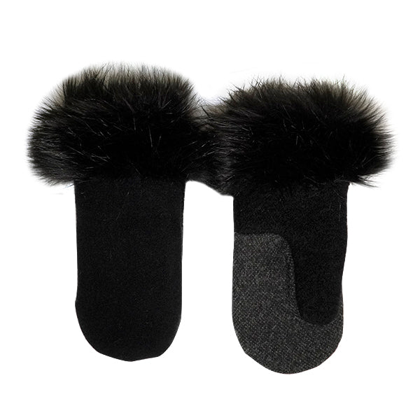 Black Wool With Fur Cuffs