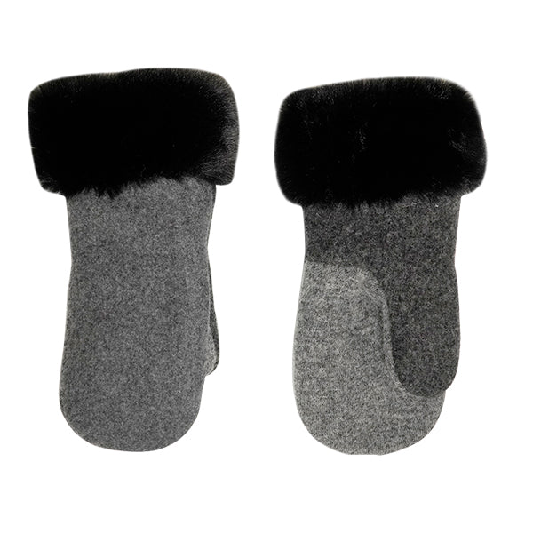 Gray Wool With Fur Cuffs